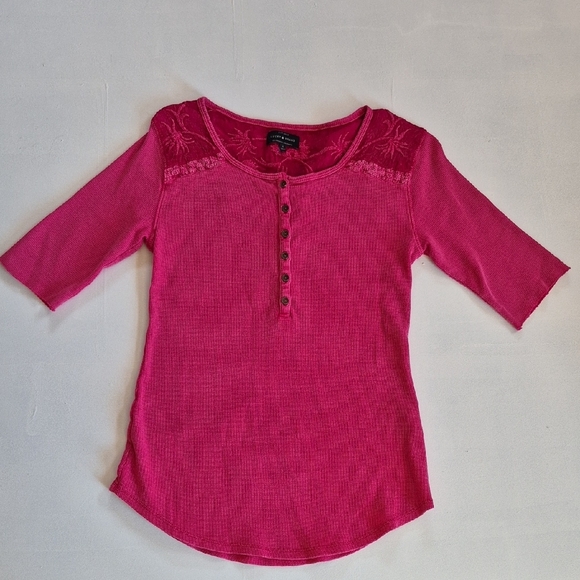 Lucky Brand Reddish Pink Knit With Embroidery - Picture 1 of 6